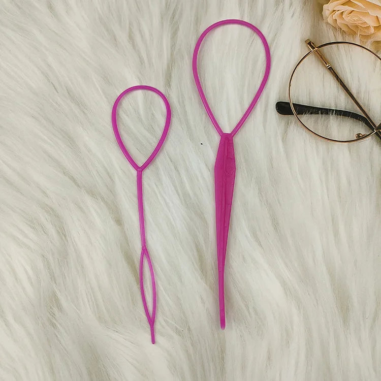 2 Stück Haarklipser Pferdeschwanz, pink / Minikauf.ch