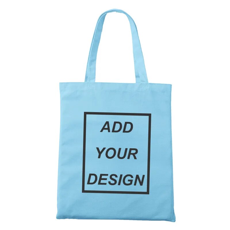 Personalisierte Tasche mit individuellem Textdruck oder Foto, Himmelblau / Minikauf.ch