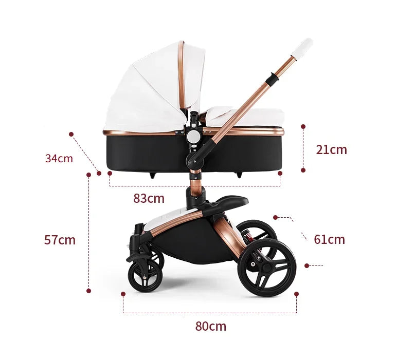 Kinderwagen mit 360° Drehung & Babyschale – Luxus Buggy für Neugeborene / Minikauf.ch