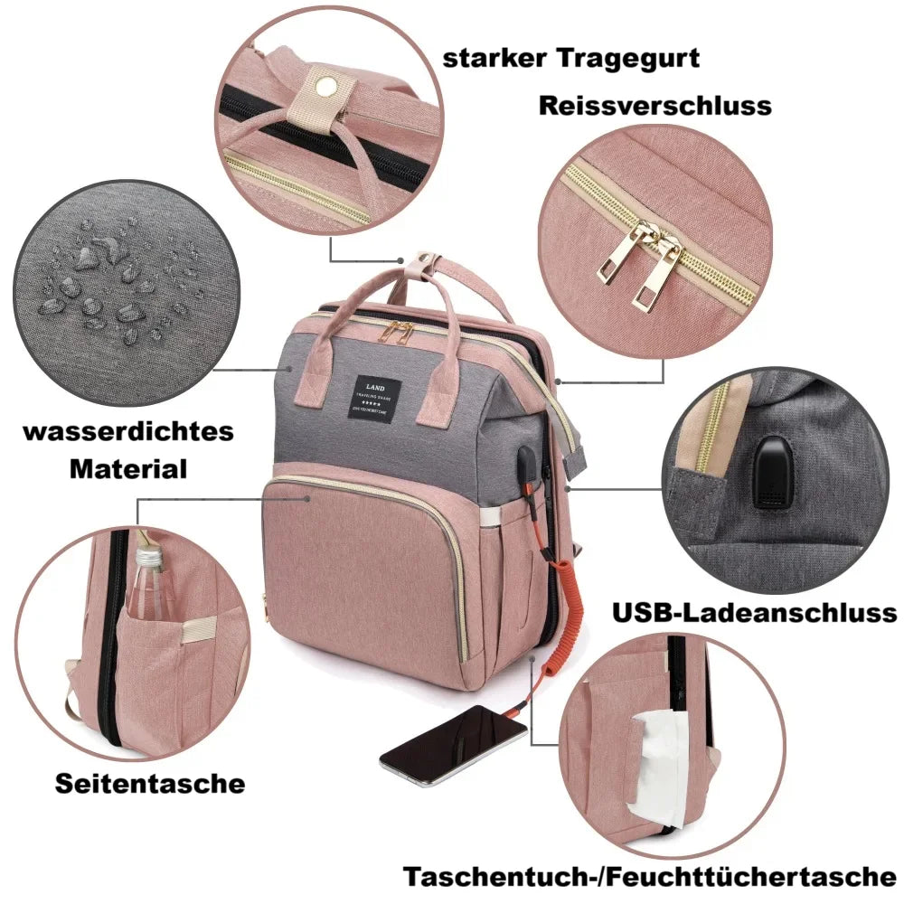 Mama-Rucksack mit Wickelstation / Minikauf.ch