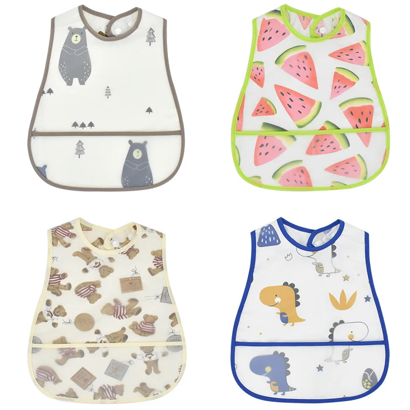 Wasserdichtes Baby-Lätzchen mit Cartoon-Muster / Minikauf.ch