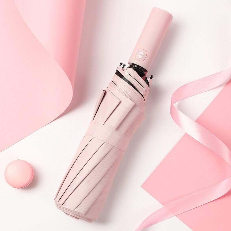 Automatischer Regen-Taschenschirm, pink / Minikauf.ch