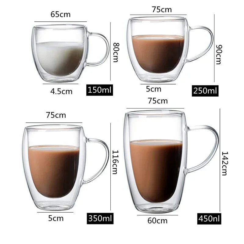 Doppelwandige Hitzebeständige Glastasse 80–650 ml / Minikauf.ch