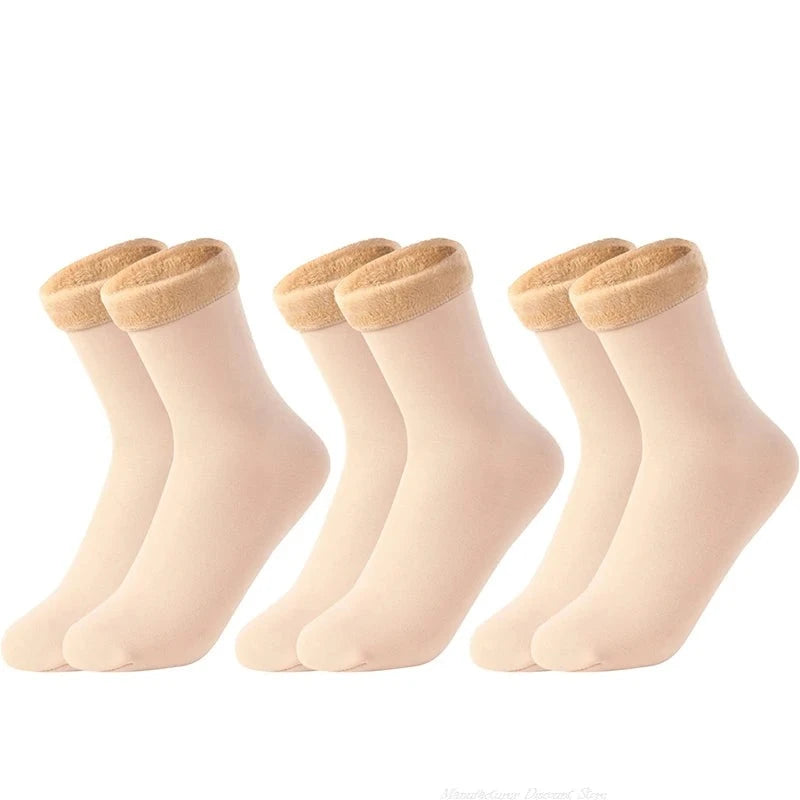 Einfarbige Thermische Wintersocken, beige / Minikauf.ch