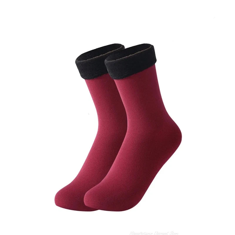 Einfarbige Thermische Wintersocken, rot 2 Paar / Minikauf.ch