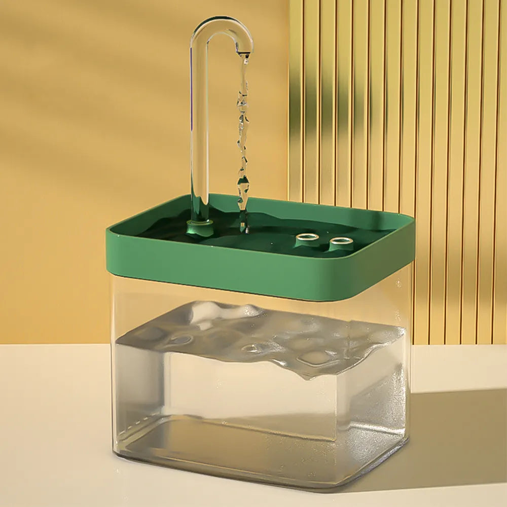 Transparenter USB Katzenbrunnen, Automatischer Wasserspender, Grün / Minikauf.ch