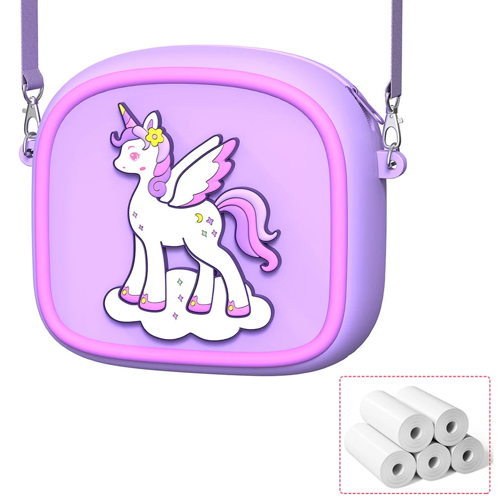Sofortkamera für Kinder inkl. 32G SD-Karte, Lila Tasche / Minikauf.ch