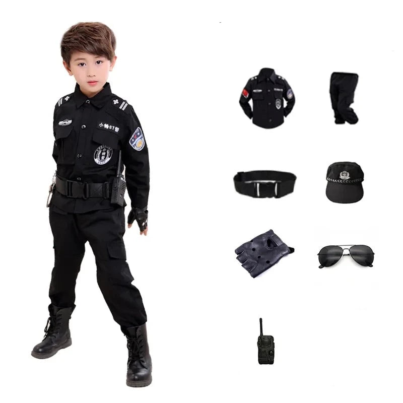 Schwarzes Kinder Polizisten Kostüm / Minikauf.ch