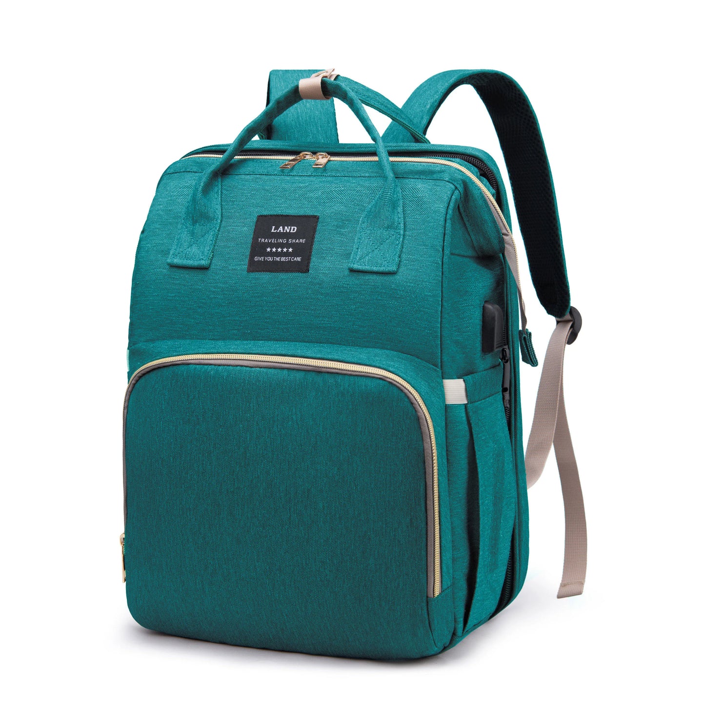 Mama-Rucksack mit Wickelstation, hellblau / Minikauf.ch