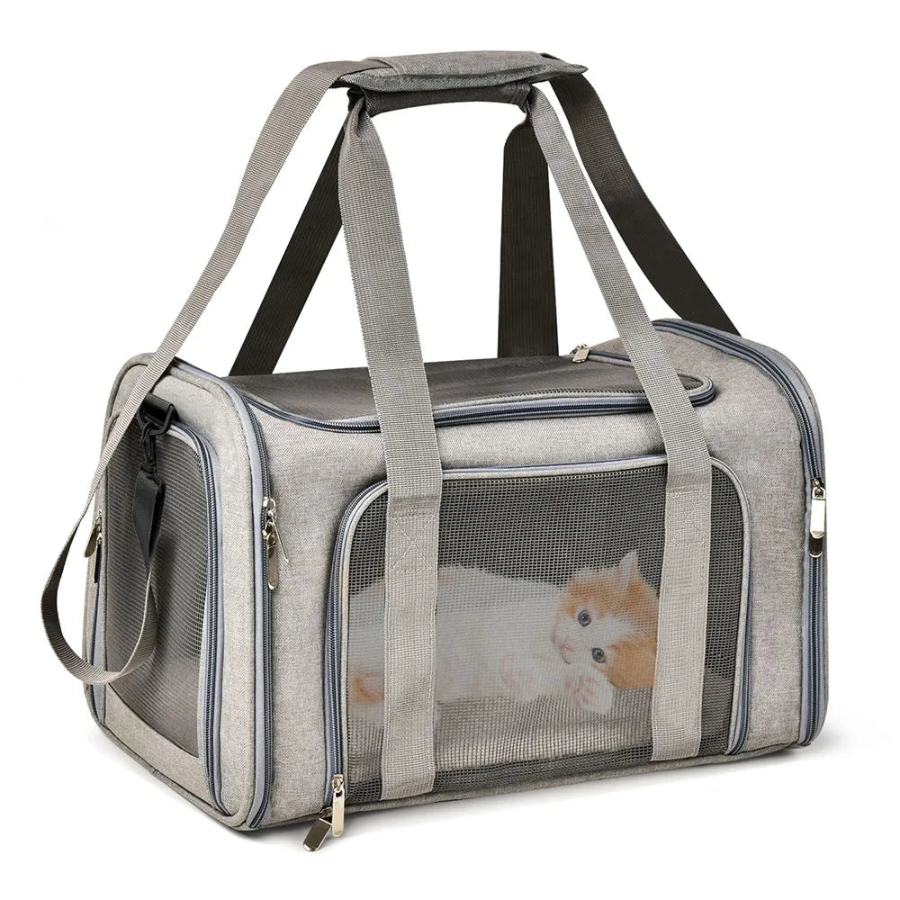 Tragbare Haustier Reisetasche, Grau / Minikauf.ch