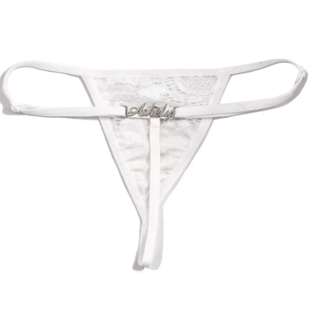 Personalisierter G-String Tanga mit Name, weiss / Minikauf.ch