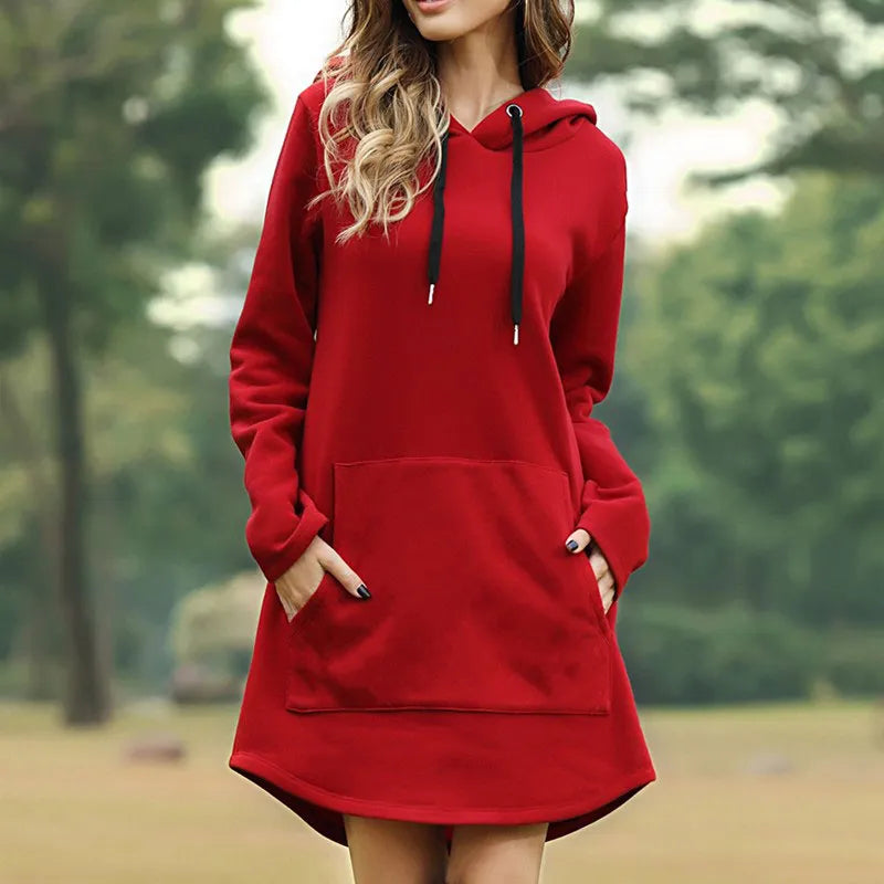 Sweatshirt Delux, Stylischer Hoodie, rot / Minikauf.ch