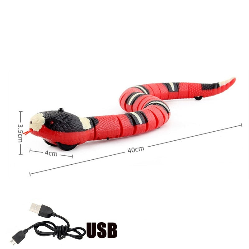 Interaktives USB Katzenspielzeug Schlange mit Sensoren, rot / Minikauf.ch