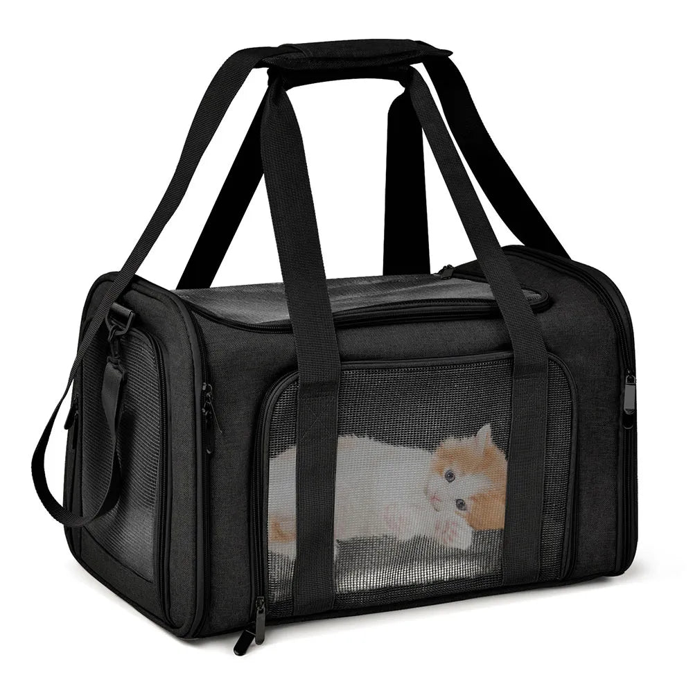 Tragbare Haustier Reisetasche, Schwarz / Minikauf.ch