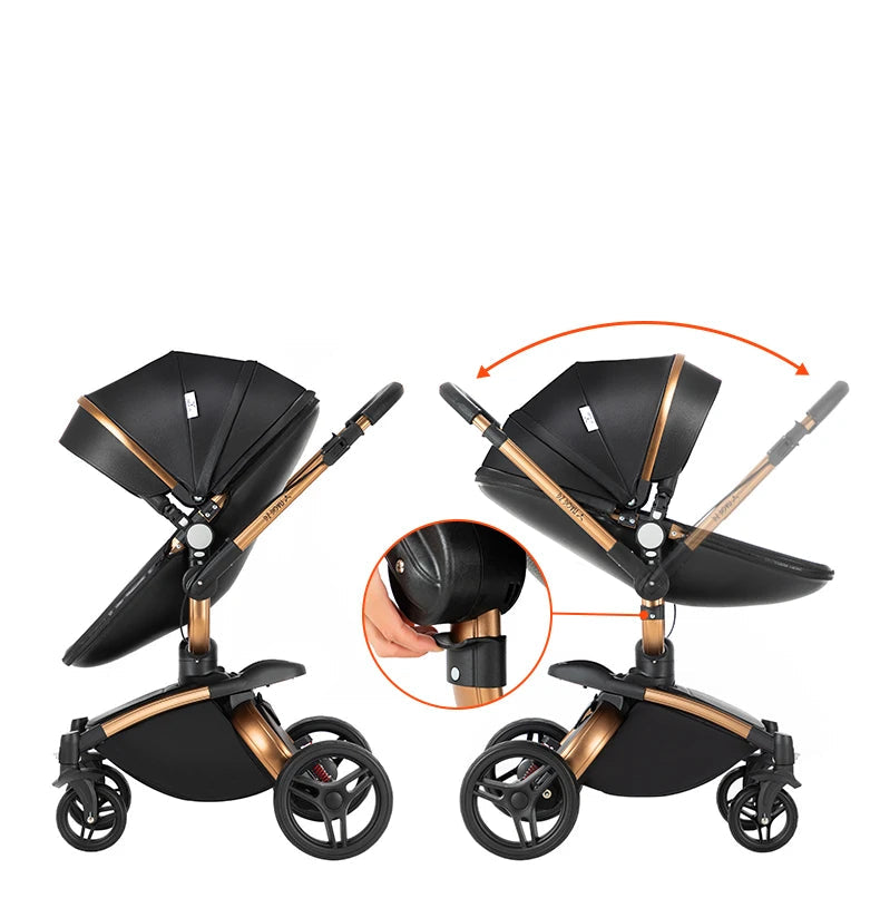 Kinderwagen mit 360° Drehung & Babyschale – Luxus Buggy für Neugeborene / Minikauf.ch