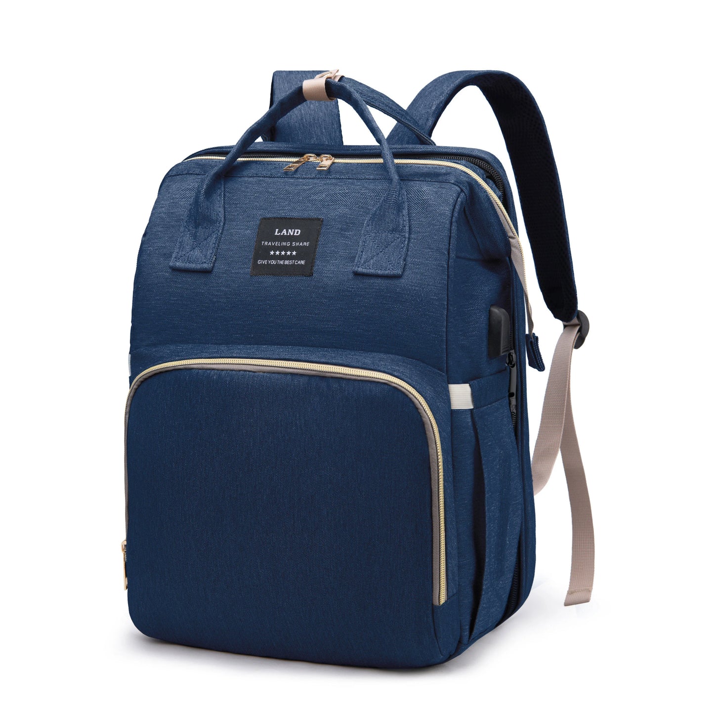 Mama-Rucksack mit Wickelstation, blau / Minikauf.ch