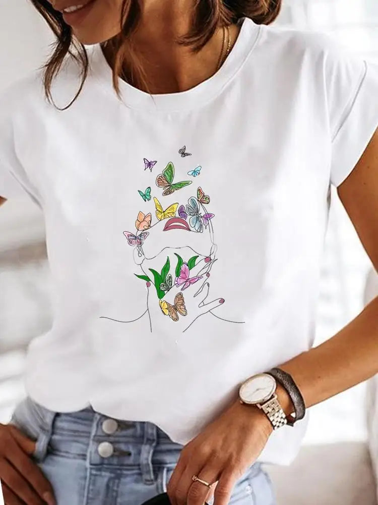 Damen T-Shirt mit Druckmuster / Minikauf.ch