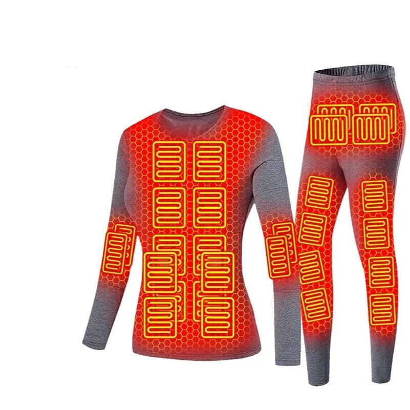 Beheizbare USB Thermounterwäsche Anzug, Frauen 28 Zonen grau / Minikauf.ch