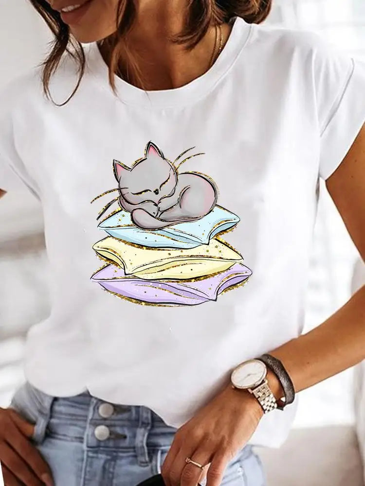 Damen T-Shirt mit Druckmuster / Minikauf.ch
