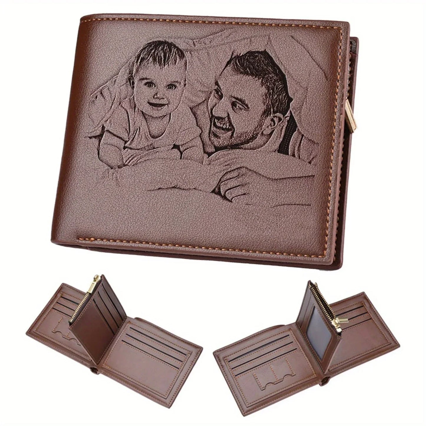 Personalisiertes Portemonnaie mit Foto, Braun / Minikauf.ch