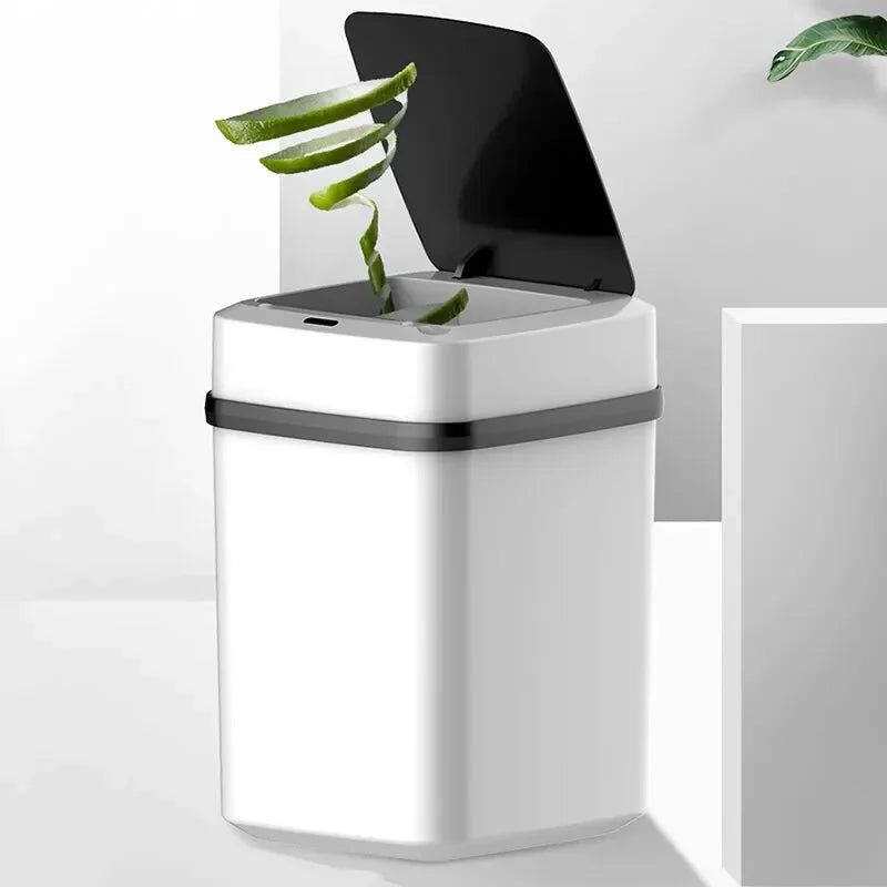 13L Touch-Sensor Mülleimer – Geruchsdicht & Smart für Küche & Bad, Weiss / Minikauf.ch