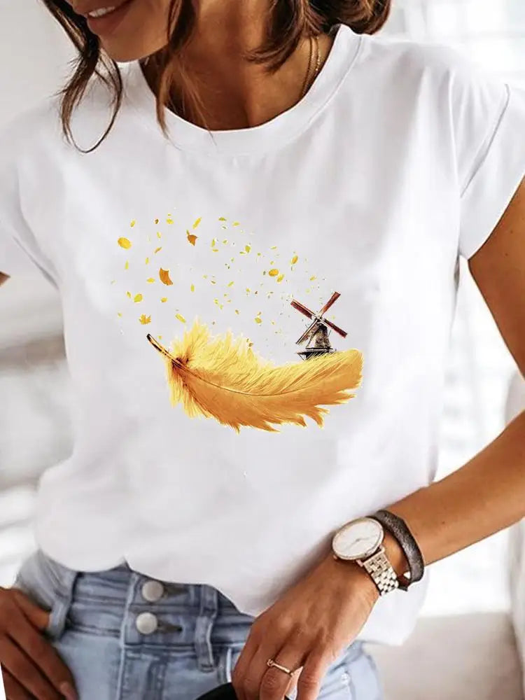 Damen T-Shirt mit Druckmuster / Minikauf.ch
