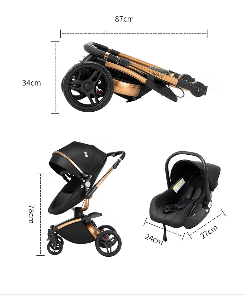Kinderwagen mit 360° Drehung & Babyschale – Luxus Buggy für Neugeborene / Minikauf.ch