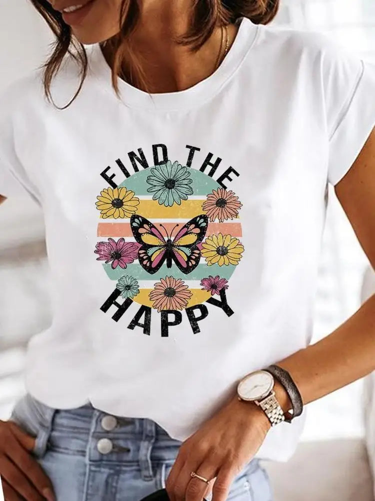 Damen T-Shirt mit Druckmuster / Minikauf.ch