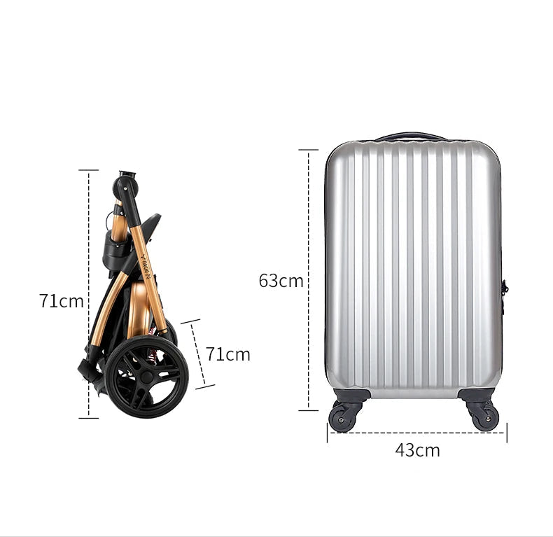 Kinderwagen mit 360° Drehung & Babyschale – Luxus Buggy für Neugeborene / Minikauf.ch