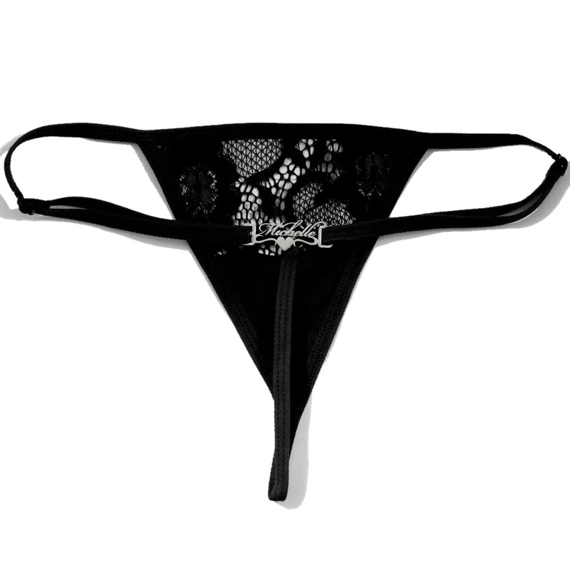 Personalisierter G-String Tanga mit Name, schwarz / Minikauf.ch