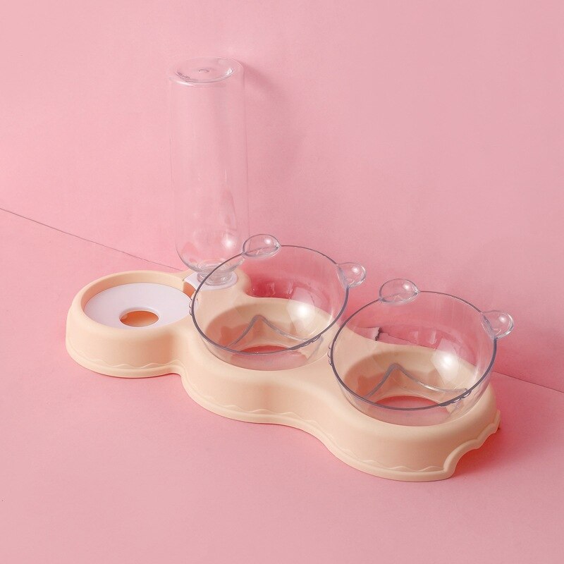 Katzen Wasserschale und Fressnapf, pink / Minikauf.ch
