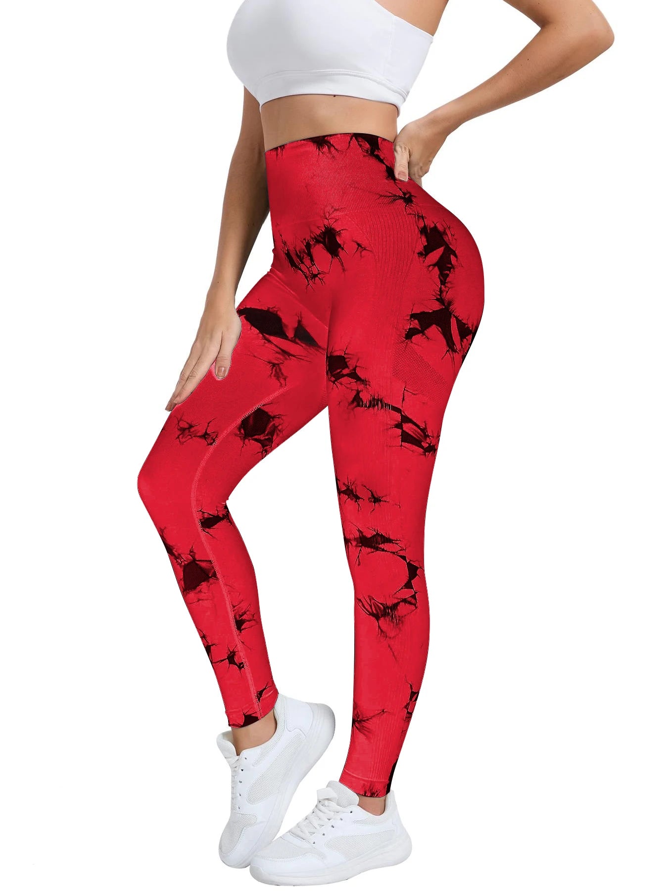 Batikmuster Stretch Fitness Leggins / Minikauf.ch