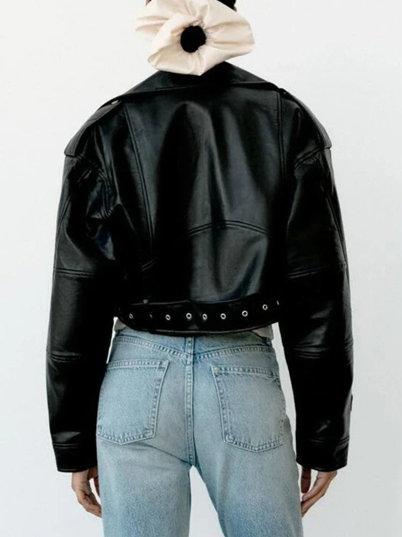 Vintage Cropped Bikerjacke / Minikauf.ch