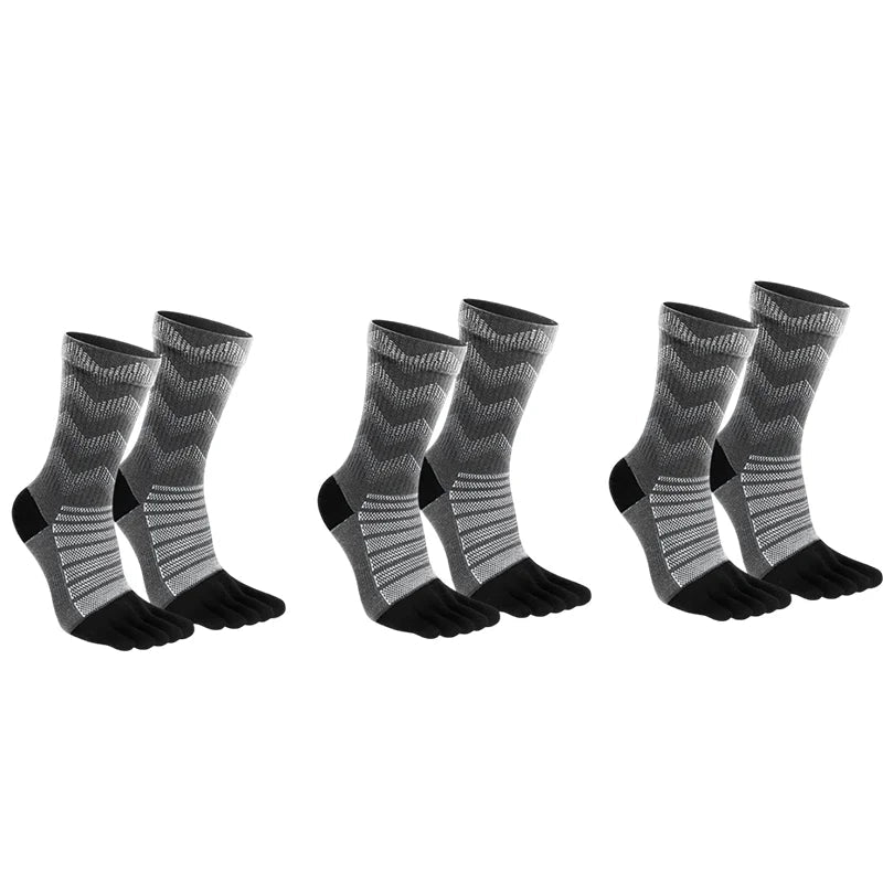 Merinowolle Zehensocken – Warm, Atmungsaktiv & Rutschfest, 3 Paar Grau / Minikauf.ch