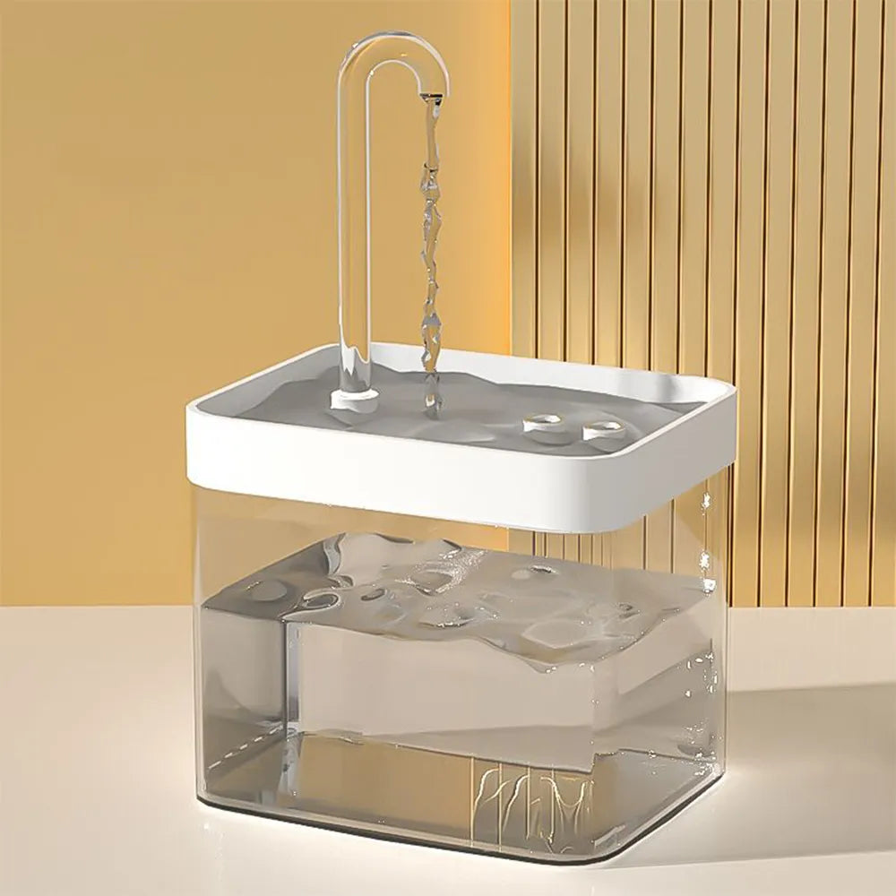 Transparenter USB Katzenbrunnen, Automatischer Wasserspender, Weiss / Minikauf.ch