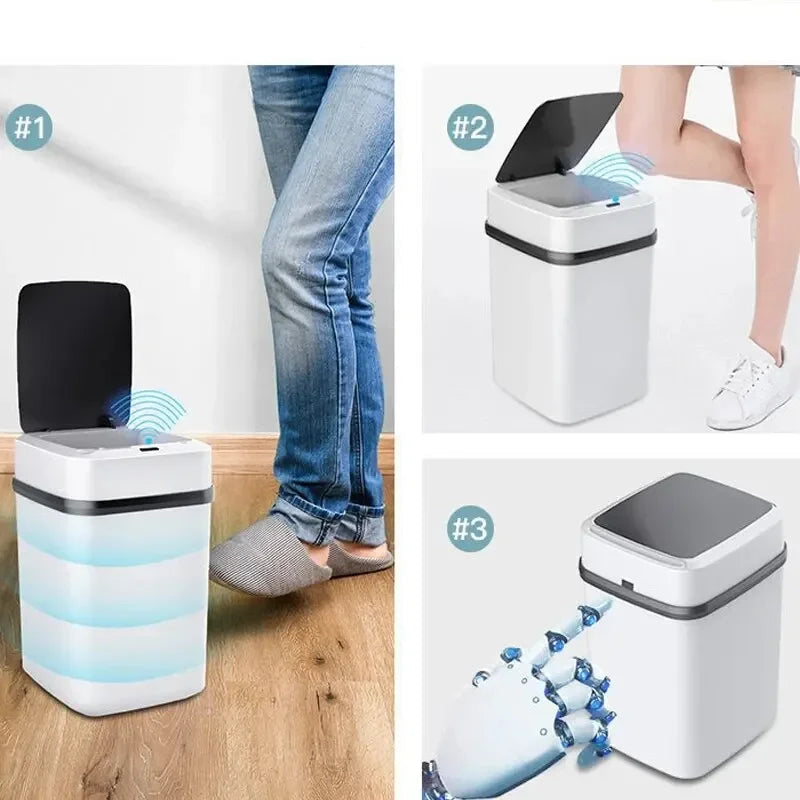 13L Touch-Sensor Mülleimer – Geruchsdicht & Smart für Küche & Bad, Weiss / Minikauf.ch