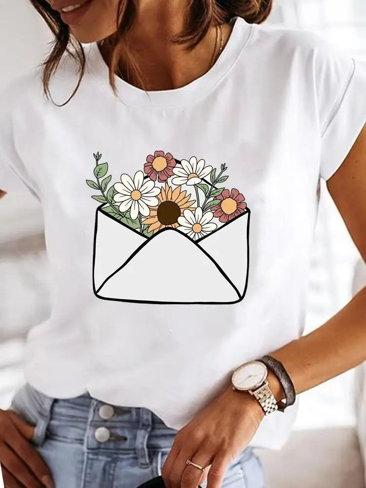 Damen T-Shirt mit Druckmuster / Minikauf.ch