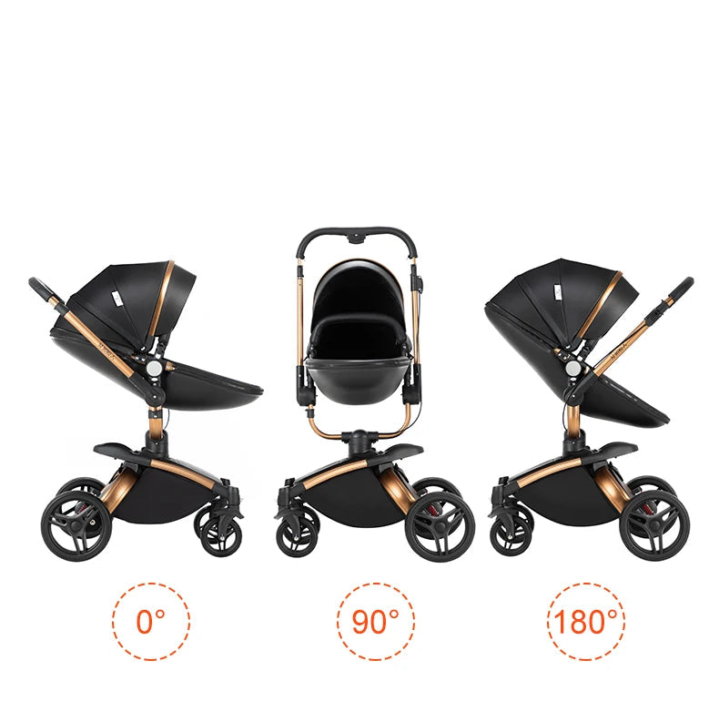 Kinderwagen mit 360° Drehung & Babyschale – Luxus Buggy für Neugeborene / Minikauf.ch