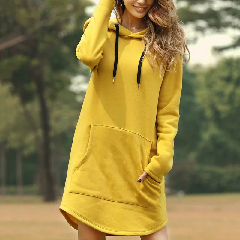 Sweatshirt Delux, Stylischer Hoodie, gelb / Minikauf.ch