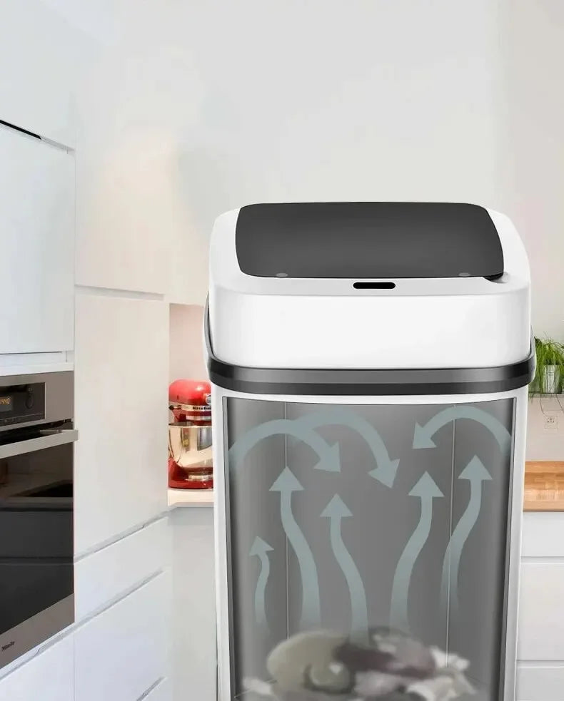 13L Touch-Sensor Mülleimer – Geruchsdicht & Smart für Küche & Bad, Weiss / Minikauf.ch