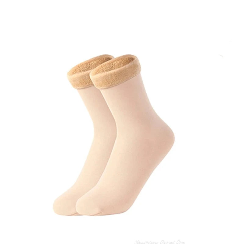 Einfarbige Thermische Wintersocken, beige 1 Paar / Minikauf.ch