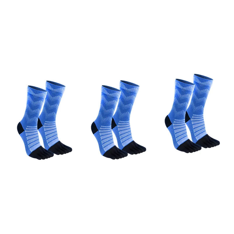 Merinowolle Zehensocken – Warm, Atmungsaktiv & Rutschfest, 3 Paar Blau / Minikauf.ch