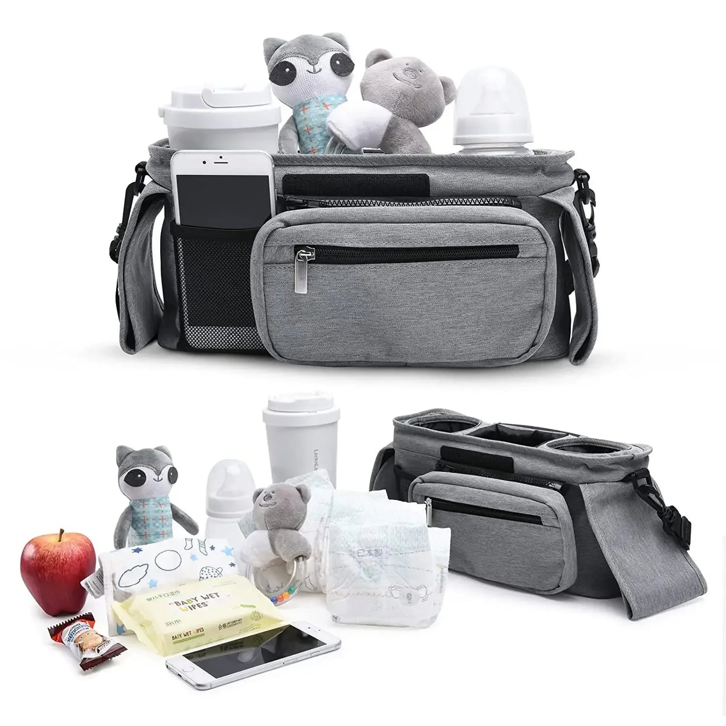 Baby Kinderwagentasche, grau / Minikauf.ch