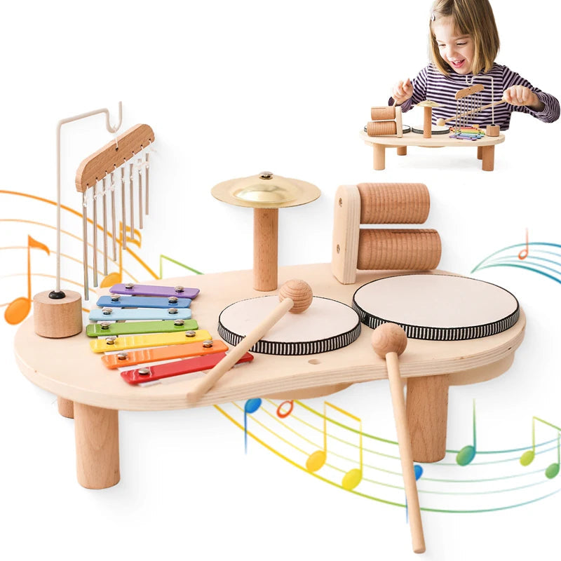 Montessori Musikspielzeug aus Holz – Xylophon & Percussion Set für Kinder / Minikauf.ch