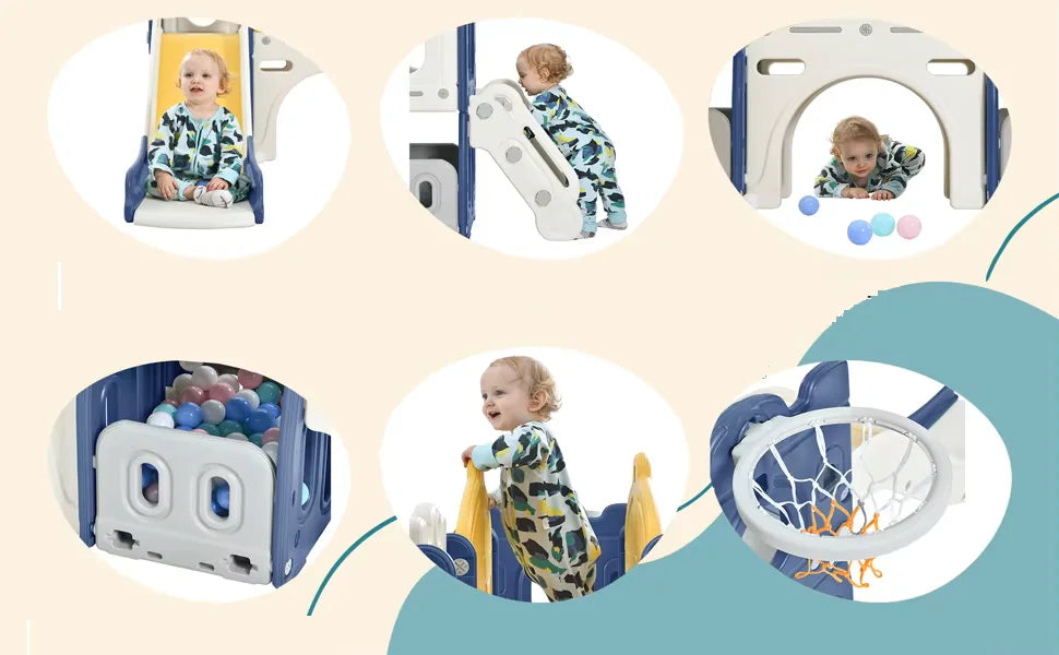 Spielturm mit Rutsche & Basketball / Minikauf.ch