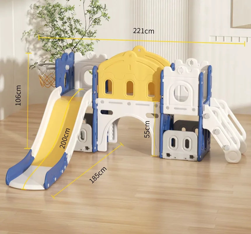 Spielturm mit Rutsche & Schaukel sowie Basketball / Minikauf.ch
