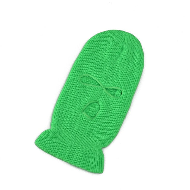Vollkopf Gesichtsmaske 2/3 Loch, grün / Minikauf.ch