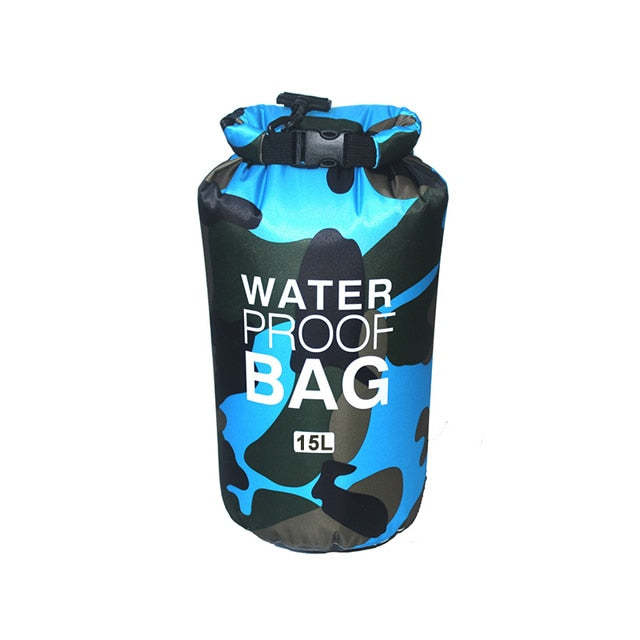 2-30 Liter Wassersack Tasche zum Bootfahren, Rafting, Kajak, Angeln, Schwimmen, Camping, Jagen, Kanu, Bergsteigen, blau 15 Liter / Minikauf.ch