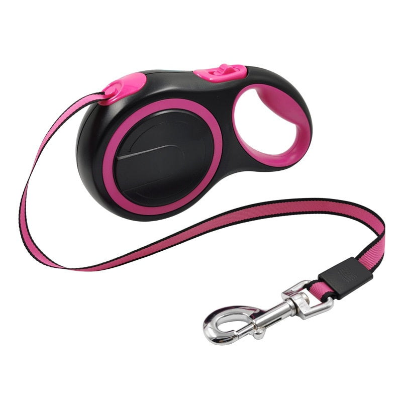 Ausziehbare Nylon Hundeleine, Rose / Minikauf.ch