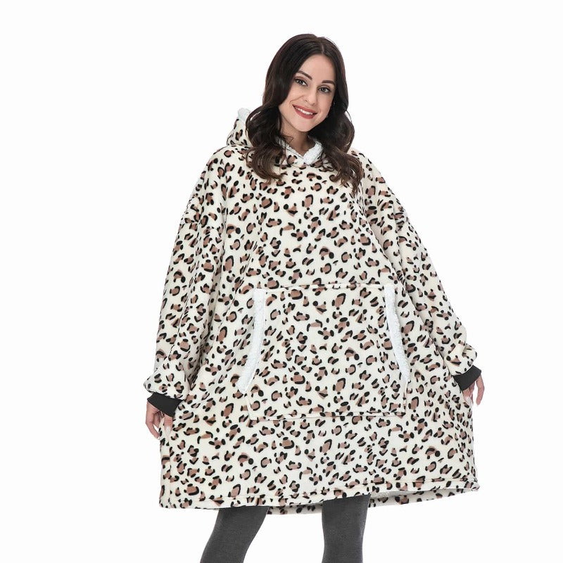 Eskimo Decken-Hoodie mit Kapuze, Leopard / Minikauf.ch